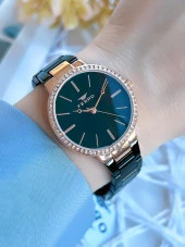 Ferro Çelik Kordonlu Siyah/Rose Kararmaz Renk Atmaz 3 Atm Özel Tasarım Kadın Kol Saati BF21093AWT-R thumbnail 1