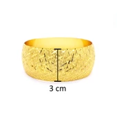 Altın Kaplama Cam Kırığı Model Bilezik 3 cm BLZ-3079 - 4