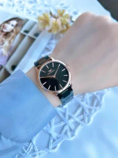 Ferro Çelik Kordonlu Siyah/Rose Kararmaz Renk Atmaz 3 Atm Özel Tasarım Kadın Kol Saati BF1928AWT thumbnail 2