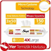 Sleepy Easy Clean Arap Sabunu Katkılı Mopa Uyumlu Yer Temizlik Havlusu 3X50 (150 Yaprak) - 1