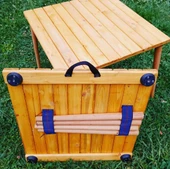 Düz Toplanabilen Ceviz Ahşap Kamp Masası thumbnail 4