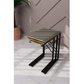 Eportatif 3'lü Zigon Sehpa Metal Dar Zigon Sehpa Füme 1366 - 1