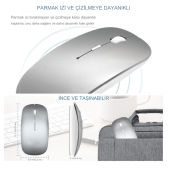 Taşınabilir Sessiz Işıklı  Kablosuz Şarj Edilebilir Bluetoothlu Tablet Bilgisayar Tv  Uyumlu  Fare - 2