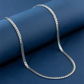 Gümüş Pazarım 5 mm Balık Sırtı Erkek Çelik Zincir - 1