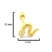 Altın Kaplama Zirkon Taşlı Yılan Piercing PRC-155 thumbnail 3