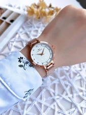 Ferro Rose Gold Renk 3 Atm Suya Dayanıklı Çelik Kordon Özel Tasarım Kadın Kol Saati BF81969AWT thumbnail 2