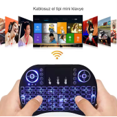 Yeni Nesil Işıklı Kablosuz Mini Klavye Ev Ofis İçin  Tv Televizyon Ps3  Uyumlu Dokunmatik Mouse - 6