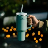 Stanley Quencher Pipetli Termos Bardak 1.18 Lt Koyu Yeşil thumbnail 4