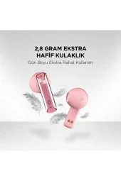 Ttec AirBeat UltraSlim TWS Ultra İnce ve Hafif Şarj Kutulu Bluetooth 5.0 Kablosuz Kulaklık Pembe thumbnail 3