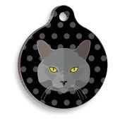 Russian Blue Yuvarlak Kedi Künyesi Medium 3 cm - 1