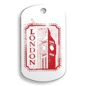 Londra Asker Şekilli Kedi ve Köpek Künyesi Large 2,9 x 5 cm - 1