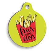 Patates Kızartması Yuvarlak Şekilli Kedi ve Köpek Künyesi Small 2,1 x 3,1 cm - 1