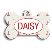 Çapa Desenli Kedi Köpek Künyesi Small 2,1 x 3,1 cm - 1
