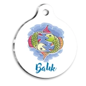 Balık Burcu Kedi köpek Künyesi Small 2 x 3,5 cm - 1