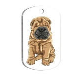Shar Pei Resimli Köpek Künyesi Small 2 x 3,5 cm - 1
