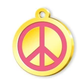 Altın Kaplama Dünya Barışı Künye - Pembe - 1