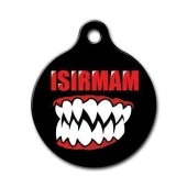 Isırmam Diş Desenli Yuvarlak Kedi Köpek Künyesi Medium - 1