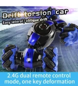 Şarjlı, 360 Derece Dönebilen El'den ve Kumanda Kontrollü, RC Racing 4WD Dönen Dublör Araba-Stunt Car - 6