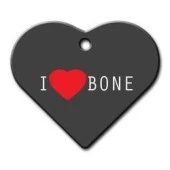 I Love Bone Geniş Kalp Kedi Köpek Künyesi Medium - 1