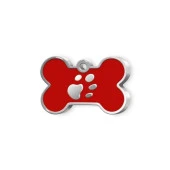 Kemik Şeklinde Mineli Küçük Köpek Künyesi Krımızı - 1