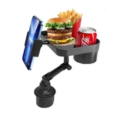 Cosmostech Universal Araba Bardak Telefon Tutucu Stand , 360 Derece Dönebilen Araba Masası , Telefon için Arabada Yiyecek İçecek Organizatörü - 1
