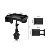 Cosmostech Universal Araba Bardak Telefon Tutucu Stand , 360 Derece Dönebilen Araba Masası , Telefon için Arabada Yiyecek İçecek Organizatörü - 2