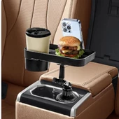Cosmostech Universal Araba Bardak Telefon Tutucu Stand , 360 Derece Dönebilen Araba Masası , Telefon için Arabada Yiyecek İçecek Organizatörü - 3