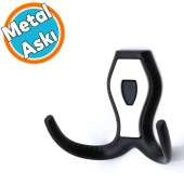 Askı Dolap Askılık Vestiyer Banyo Mutfak Askılığı Duvar Kapı Elbise Kıyafet Askısı Siyah thumbnail 1