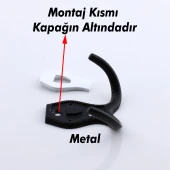 Askı Dolap Askılık Vestiyer Banyo Mutfak Askılığı Duvar Kapı Elbise Kıyafet Askısı Siyah thumbnail 3