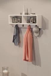 CMKStore Portmanto Duvar Askısı Modern Duvar Askılık Vestiyer - Beyaz - 1