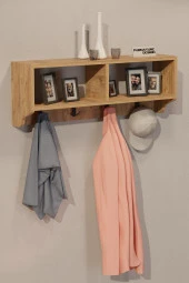 CMKStore Portmanto Duvar Askısı Modern Duvar Askılık Vestiyer - Atlantik Çam - 3