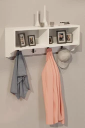 CMKStore Portmanto Duvar Askısı Modern Duvar Askılık Vestiyer - Beyaz - 3