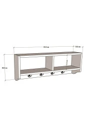 CMKStore Portmanto Duvar Askısı Modern Duvar Askılık Vestiyer - Atlantik Çam & Beyaz - 4