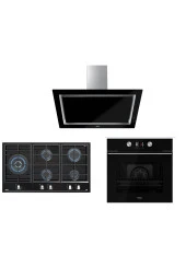 Teka Dlv 98660 Bk Tos Davlumbaz Gzc 95320 Xbc Ocak Hlb 8600 Bk Fırın Ankastre Siyah Cam Set - 1