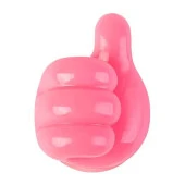 Başparmak Kablo Tutucu, Duvar, Araba, Ev, Organizatör, Kulaklık Tutucu Pembe Renk 5 adet - 1