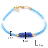 Varisit Doğal Taşlı Mavi Renk Kadın Bileklik BLK-935 thumbnail 3