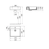 Creavit Next Tezgah Üstü Kare Lavabo 50 cm Beyaz NX256-00CB00E-0000 - 2