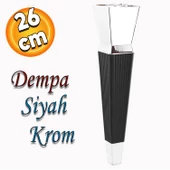 Dempa Lüks Mobilya Oturma Grubu Kanepe Tv Ünitesi Konsol Koltuk Ayağı Baza Ayakları Siyah Krom 26 Cm - 1