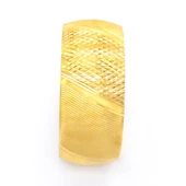 Altın Kaplama Yatay Çizgili  Bilezik 3 cm BLZ-3039 - 5