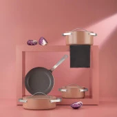 Schafer Moonlight Seramik Tencere Seti-7 Parça-Rosegold - 1