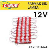 Carub LAMBA12V Camlı Soft Parmak Led 1set 10 Adet Kırmızı - 1