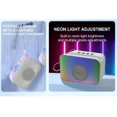 LED Işıklı Taşınabilir Bluetooth Hoparlör Yüksek Baslı Dinamik Aynı Zamanda Telefon Tutucu Özelliği - 3