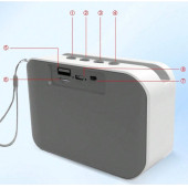 LED Işıklı Taşınabilir Bluetooth Hoparlör Yüksek Baslı Dinamik Aynı Zamanda Telefon Tutucu Özelliği - 4