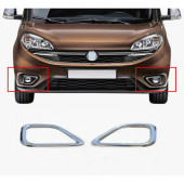 Fiat Doblo Krom 2 Parça Sis Farı Çerçevesi 2015-2024  Paslanmaz Çelik - 6