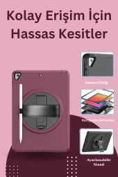 Qpen  iPad  10.5  inç Uyumlu Hand Strap Tablet Kılıfı thumbnail 10