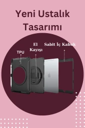 Qpen  iPad  10.5  inç Uyumlu Hand Strap Tablet Kılıfı thumbnail 11