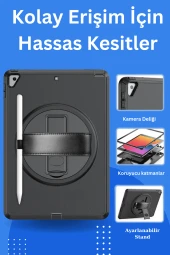 Qpen  iPad Pro  10.5  inç Uyumlu Hand Strap Tablet Kılıfı thumbnail 4