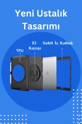 Qpen  iPad Pro  10.5  inç Uyumlu Hand Strap Tablet Kılıfı thumbnail 6