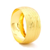 Altın Kaplama Mega Çizgili Bilezik 30mm Kalınlık BLZ-1147 - 1