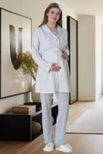 Mecit 6061 Bayan Gri Sabahlık Gecelik Pijama Hamile Lohusa Set - 3